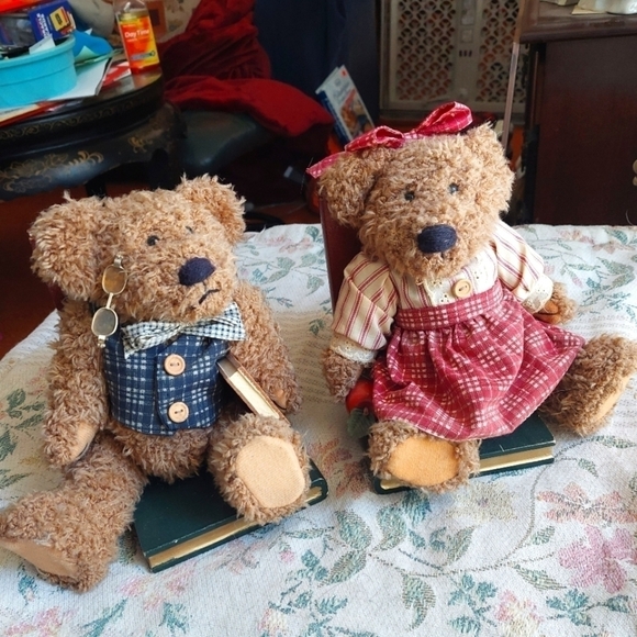 "Books are Fun" Teddy Bear Bookends - Picture 1 of 9